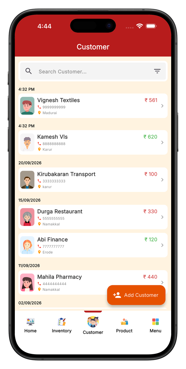Smart Sales Ledger app screen 3